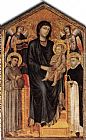 Famous Madonna Paintings - Madonna Enthroned with the Child, St Francis St. Domenico and two Angels